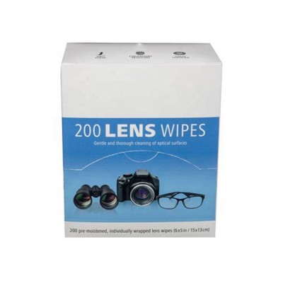 Individual wrapped disposable lens cleaning wipes